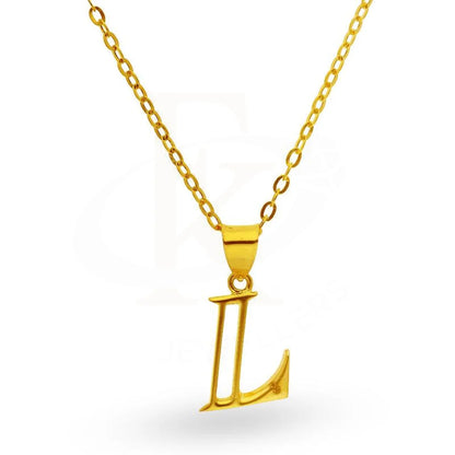 Gold Necklace (Chain With Alphabet Pendant) 18Kt - Fkjnkl1625 Necklaces