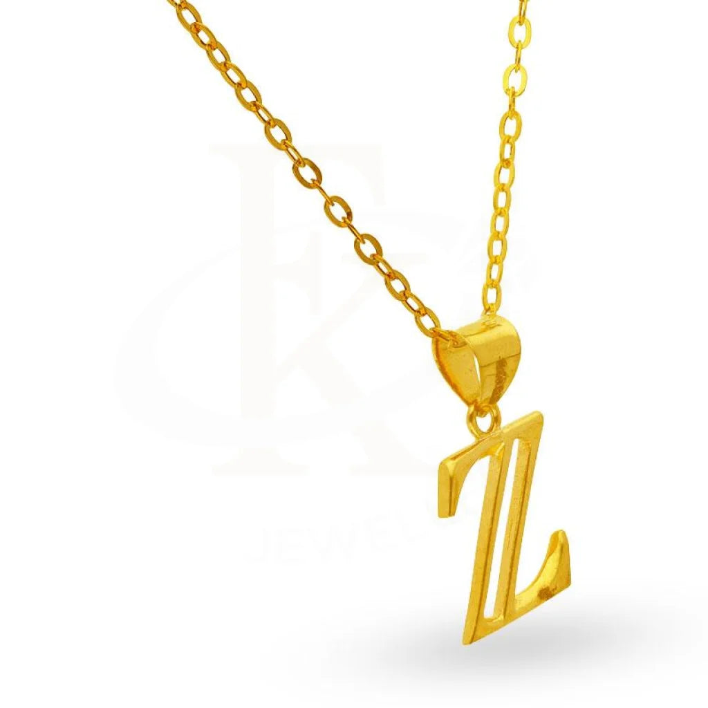 Gold Necklace (Chain With Alphabet Pendant) 18Kt - Fkjnkl1625 Necklaces