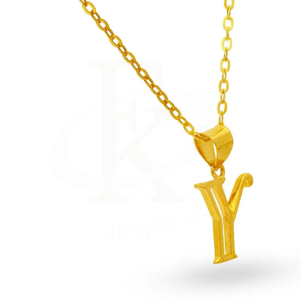 Gold Necklace (Chain With Alphabet Pendant) 18Kt - Fkjnkl1625 Necklaces