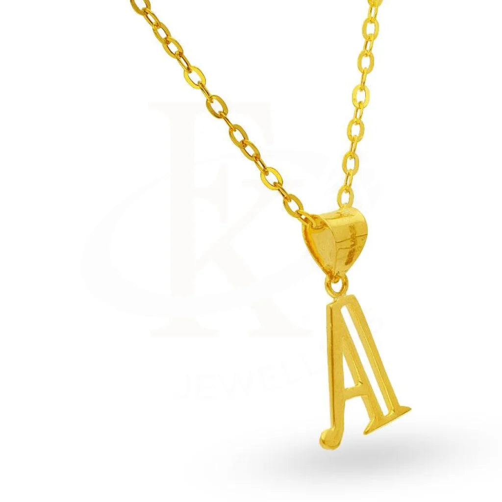 Gold Necklace (Chain With Alphabet Pendant) 18Kt - Fkjnkl1625 Necklaces