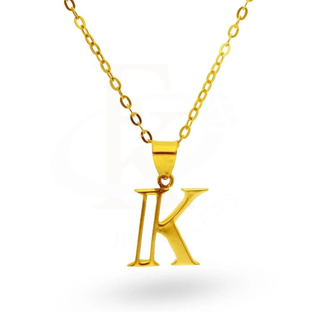 Gold Necklace (Chain With Alphabet Pendant) 18Kt - Fkjnkl1625 Necklaces