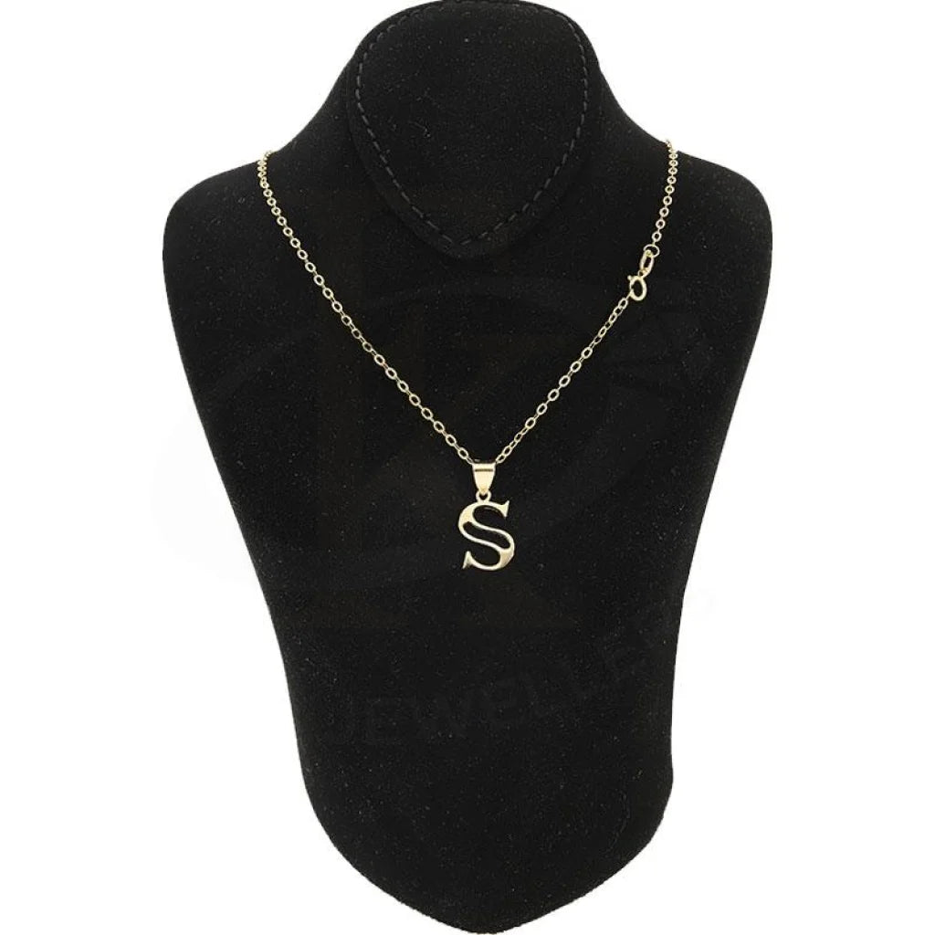 Gold Necklace (Chain With Alphabet Pendant) 18Kt - Fkjnkl1625 S Necklaces