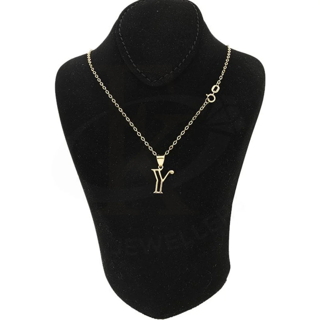 Gold Necklace (Chain With Alphabet Pendant) 18Kt - Fkjnkl1625 Y Necklaces