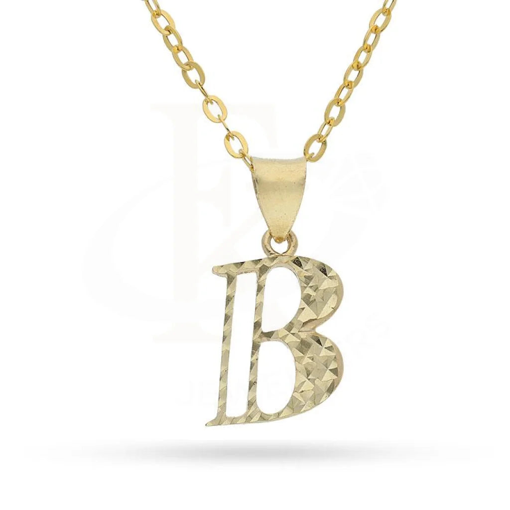 Gold Necklace (Chain With Alphabet Pendant) 18Kt - Fkjnkl1626 B / 1.450 Grams Necklaces