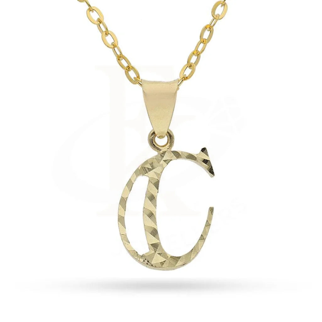 Gold Necklace (Chain With Alphabet Pendant) 18Kt - Fkjnkl1626 C / 1.500 Grams Necklaces