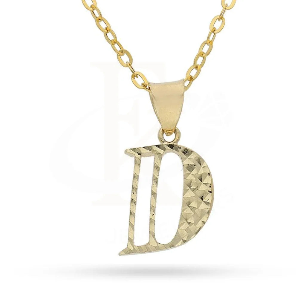 Gold Necklace (Chain With Alphabet Pendant) 18Kt - Fkjnkl1626 D / 1.600 Grams Necklaces