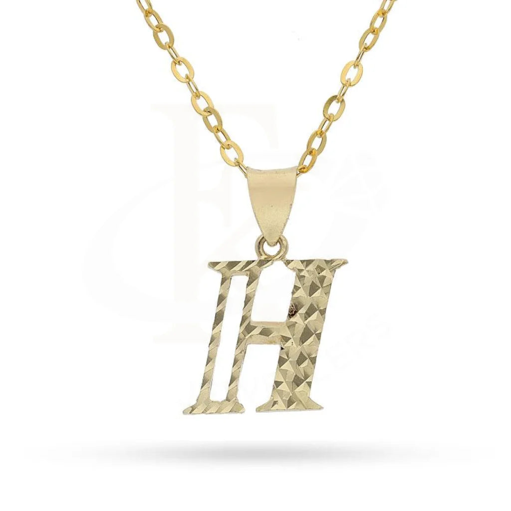 Gold Necklace (Chain With Alphabet Pendant) 18Kt - Fkjnkl1626 H / 1.700 Grams Necklaces