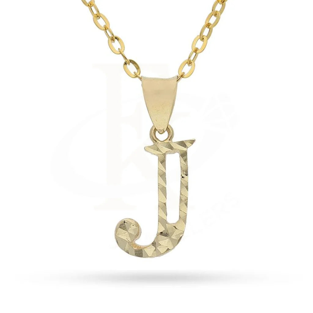 Gold Necklace (Chain With Alphabet Pendant) 18Kt - Fkjnkl1626 J / 1.400 Grams Necklaces