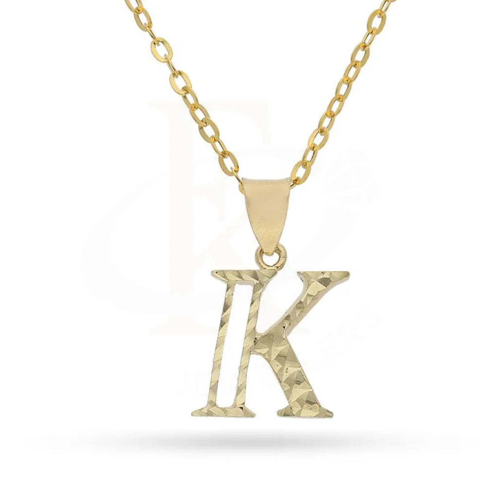 Gold Necklace (Chain With Alphabet Pendant) 18Kt - Fkjnkl1626 K / 1.750 Grams Necklaces