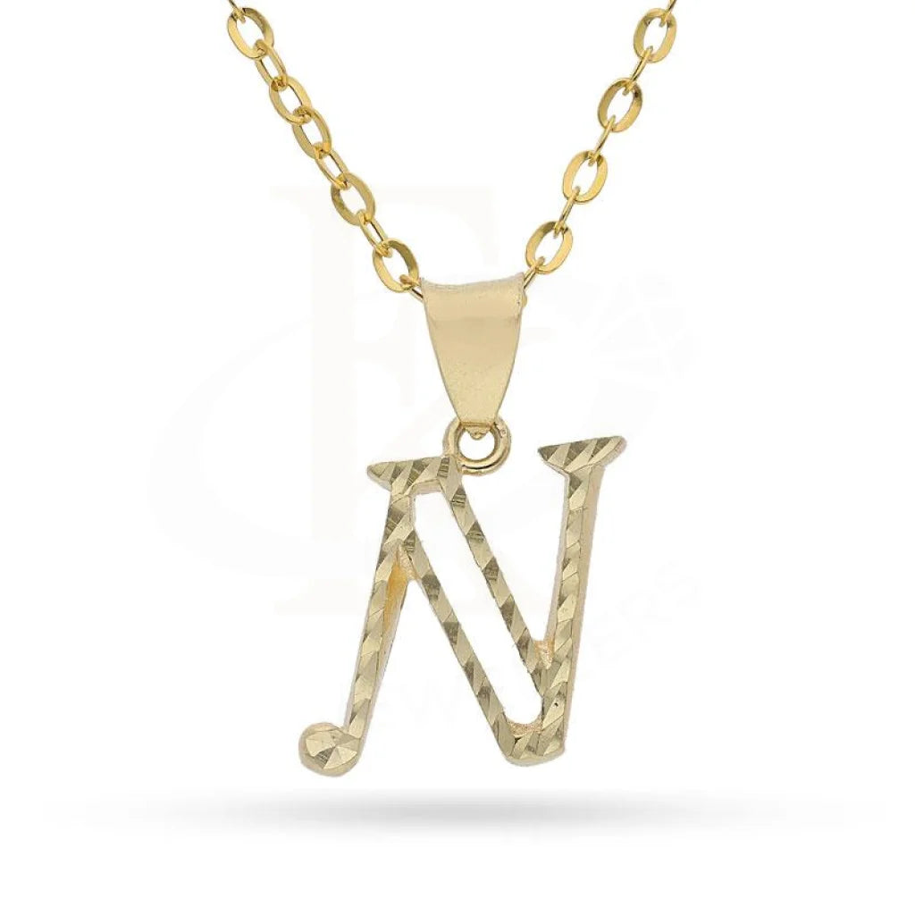 Gold Necklace (Chain With Alphabet Pendant) 18Kt - Fkjnkl1626 N / 1.630 Grams Necklaces
