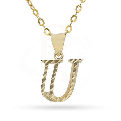 Gold Necklace (Chain With Alphabet Pendant) 18Kt - Fkjnkl1626 U / 1.600 Grams Necklaces