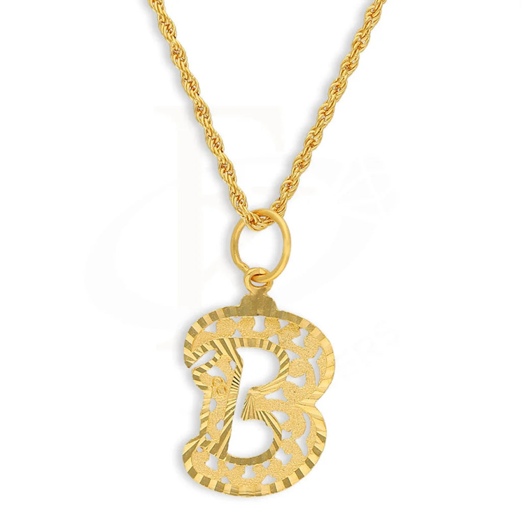 Gold Necklace (Chain With Alphabet Pendant) 21Kt - Fkjnkl21K5131 B / 4.190 Gram Necklaces