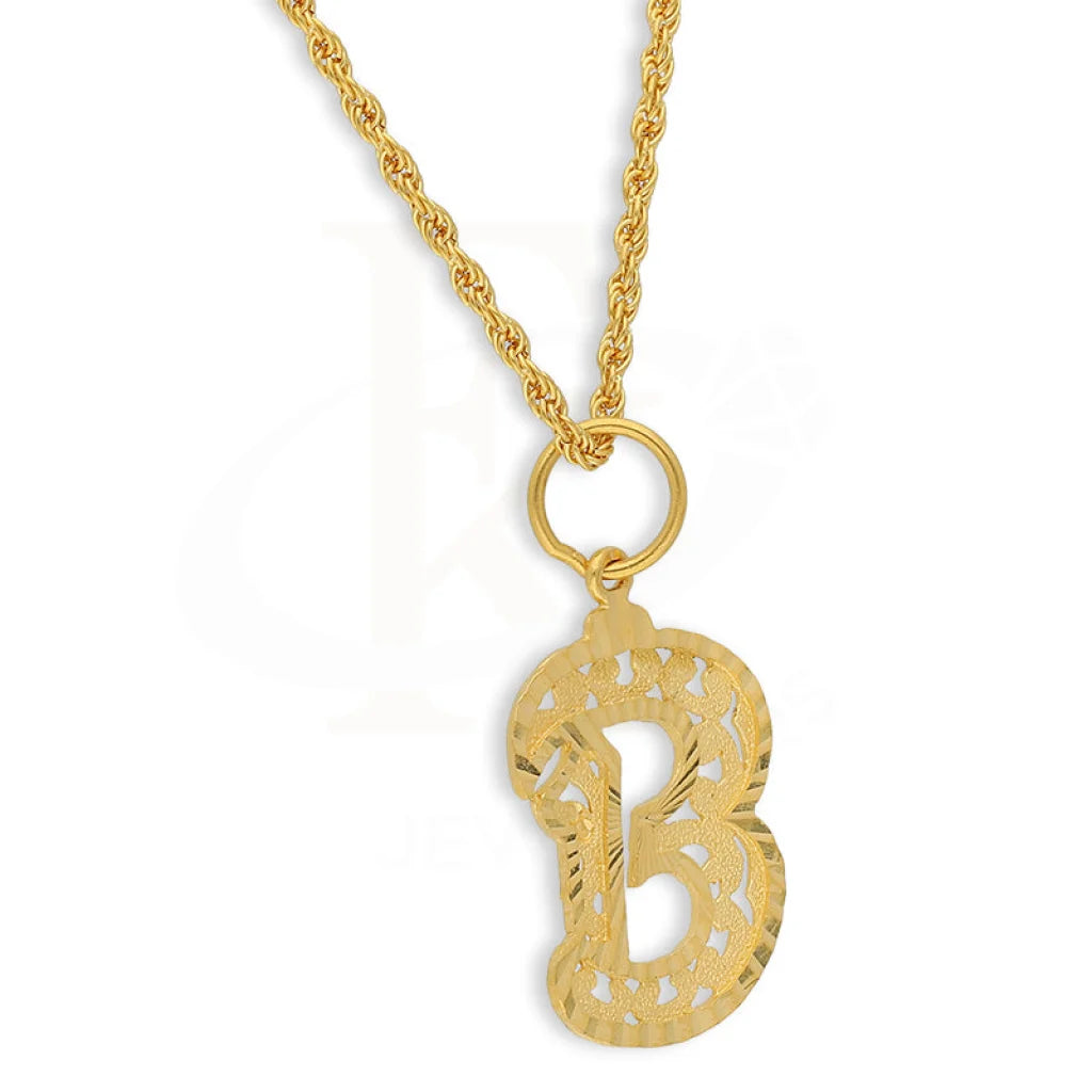 Gold Necklace (Chain With Alphabet Pendant) 21Kt - Fkjnkl21K5131 Necklaces