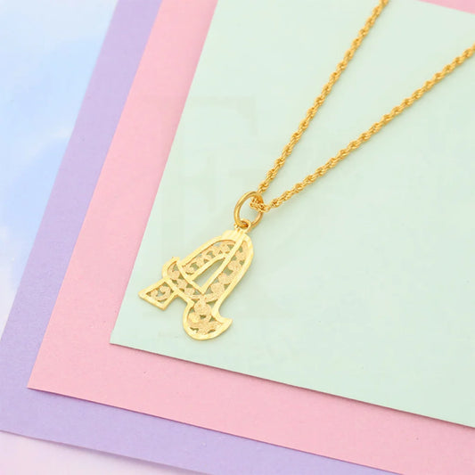 Gold Necklace (Chain With Alphabet Pendant) 21Kt - Fkjnkl21K5131 Necklaces