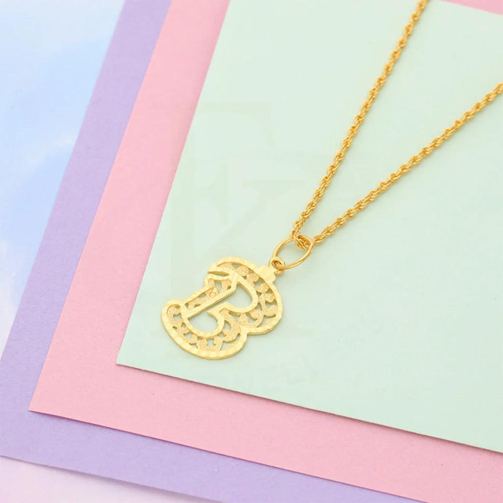 Gold Necklace (Chain With Alphabet Pendant) 21Kt - Fkjnkl21K5131 Necklaces