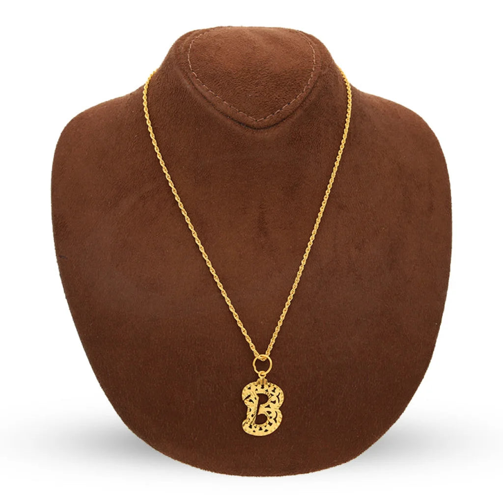 Gold Necklace (Chain With Alphabet Pendant) 21Kt - Fkjnkl21K5131 Necklaces