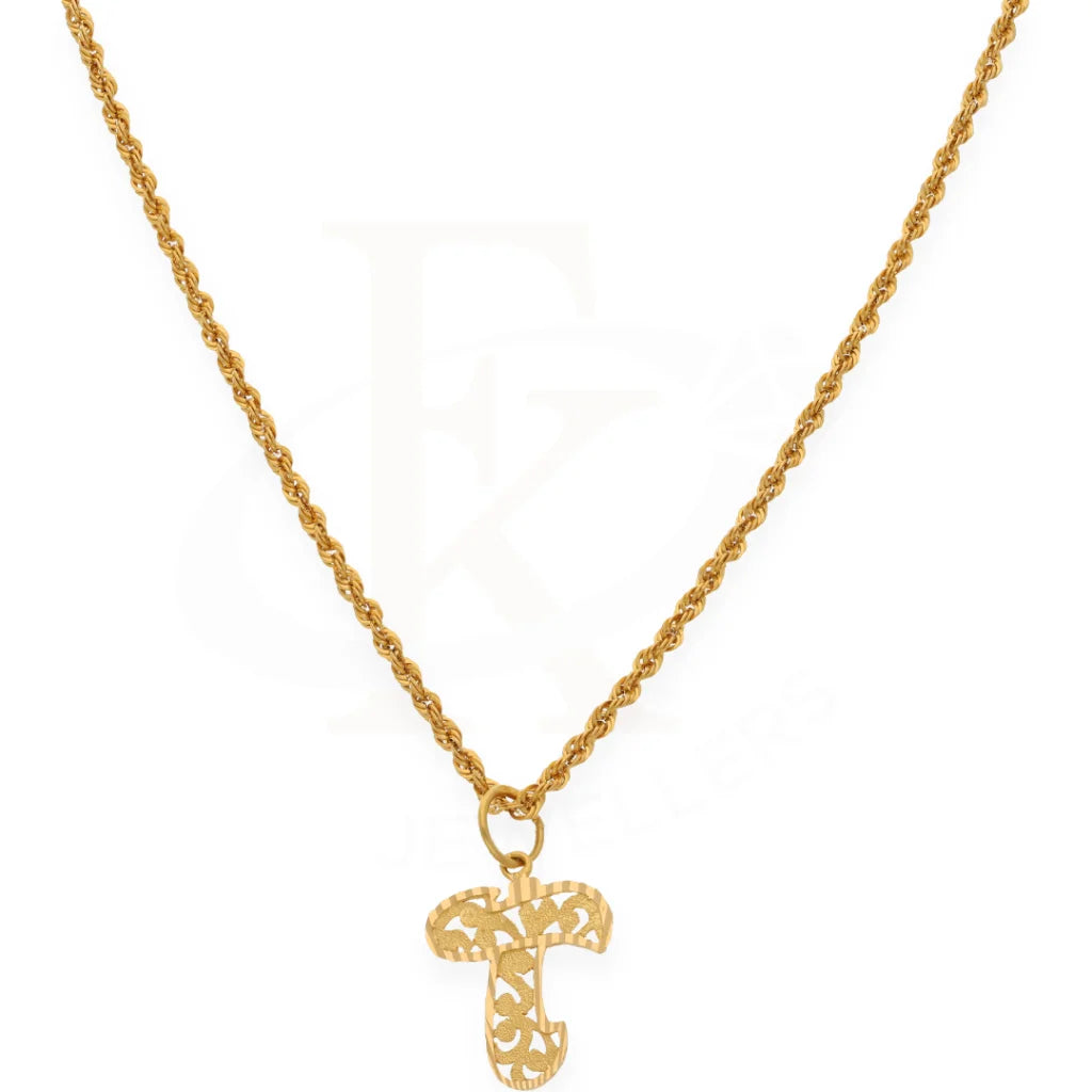 Gold Necklace (Chain With Alphabet Pendant 21Kt) - Fkjnkl21K7547 Necklaces