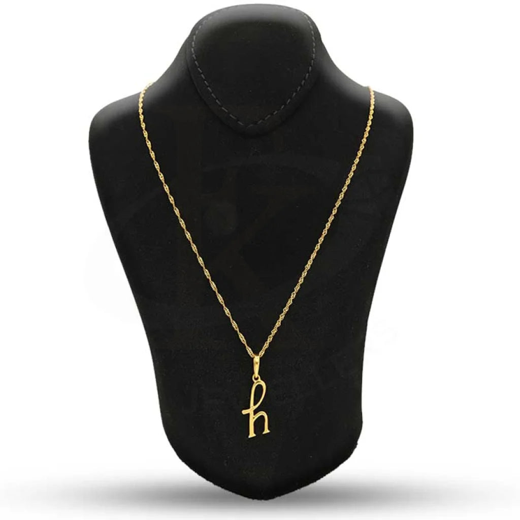 Gold Necklace (Chain With Alphabet Pendant) 22Kt - Fkjnkl22K2727 H / 2.760 Grams Necklaces