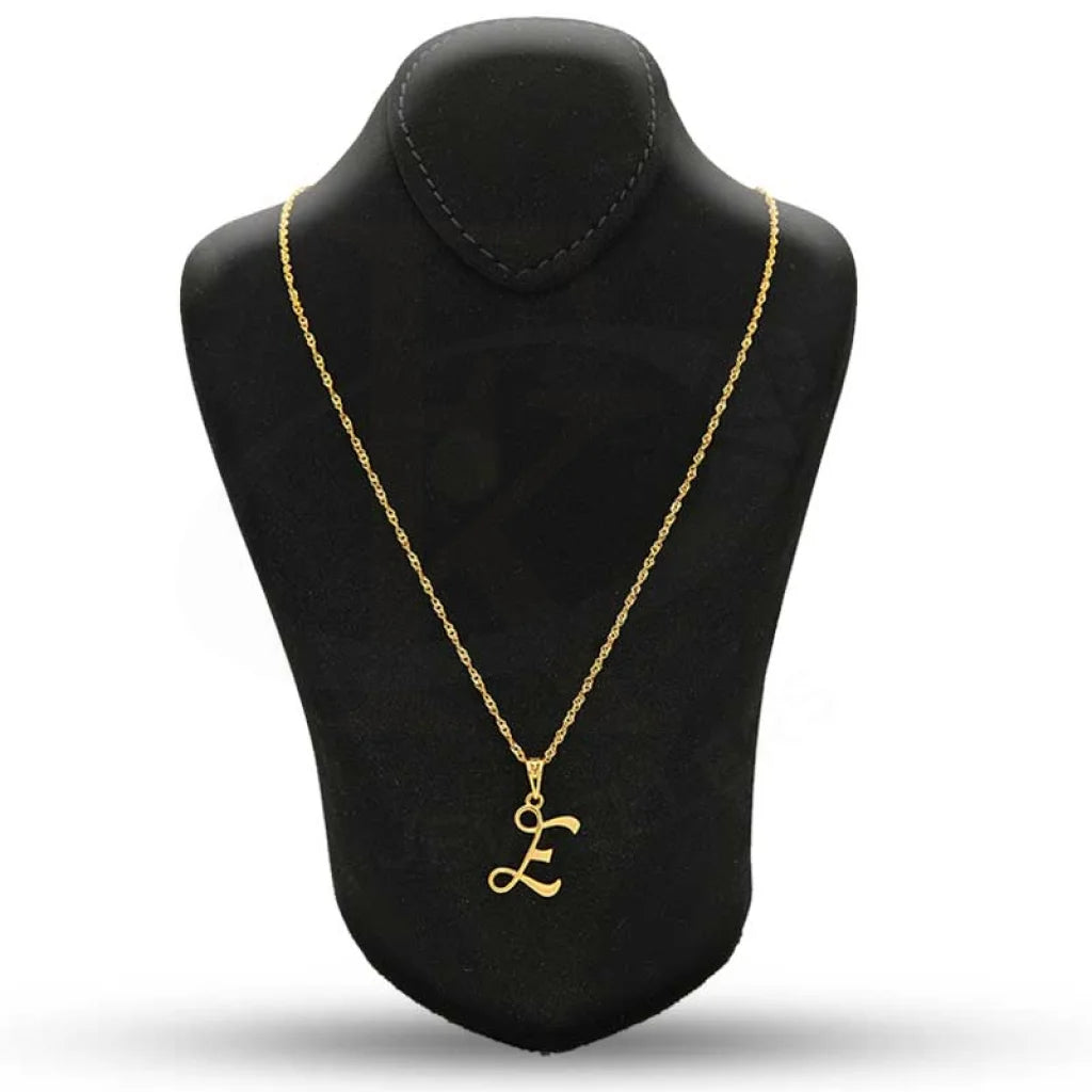 Gold Necklace (Chain With Alphabet Pendant) 22Kt - Fkjnkl22K2727 E / 2.880 Grams Necklaces