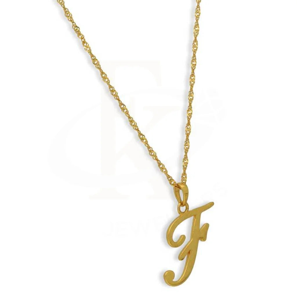 Gold Necklace (Chain With Alphabet Pendant) 22Kt - Fkjnkl22K2727 Necklaces