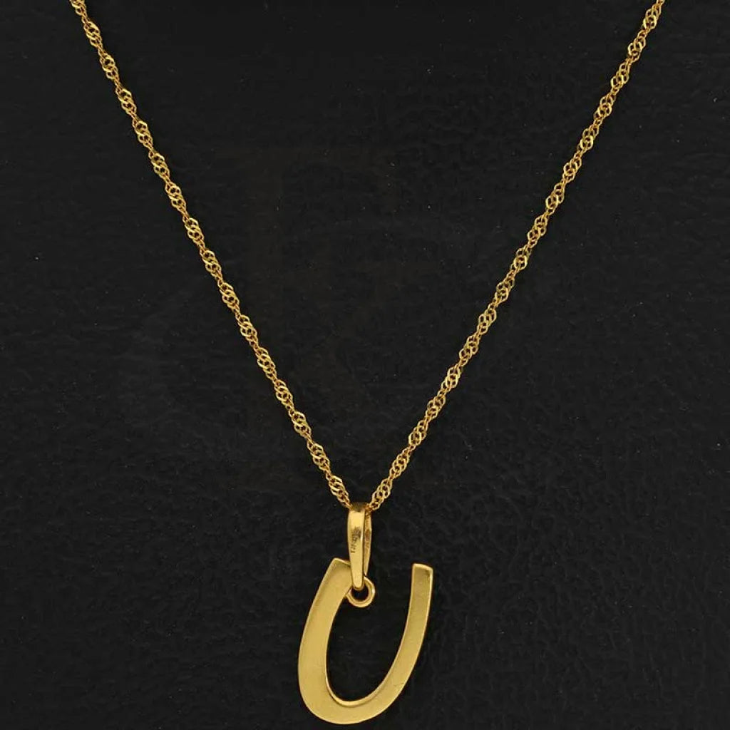 Gold Necklace (Chain With Alphabet Pendant) 22Kt - Fkjnkl22K2731 Necklaces