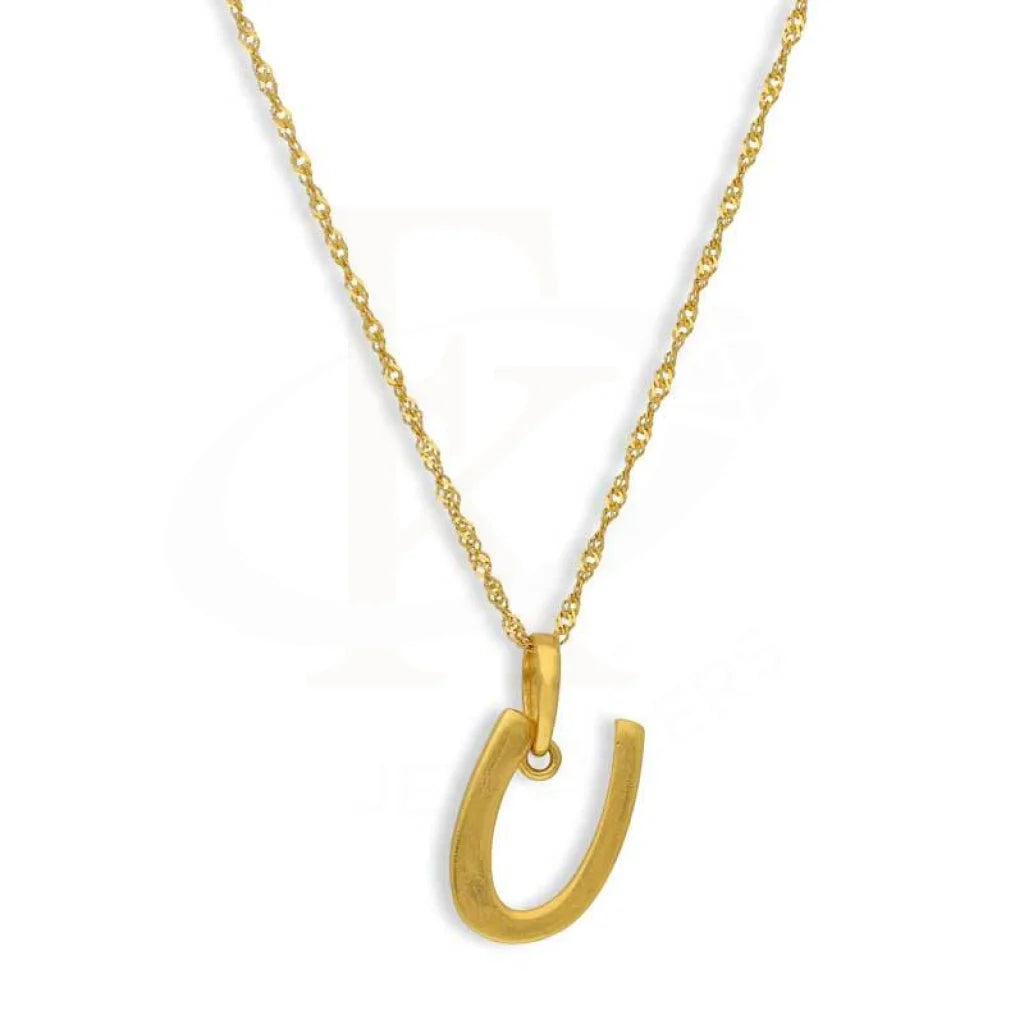 Gold Necklace (Chain With Alphabet Pendant) 22Kt - Fkjnkl22K2731 U / 2.880 Grams Necklaces