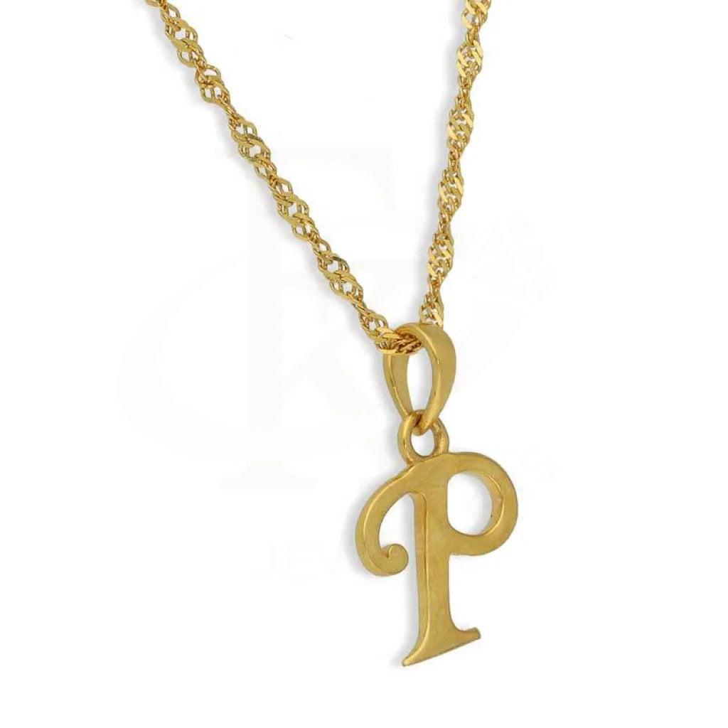 Gold Necklace (Chain With Alphabet Pendant) 22Kt - Fkjnkl22K2734 Necklaces