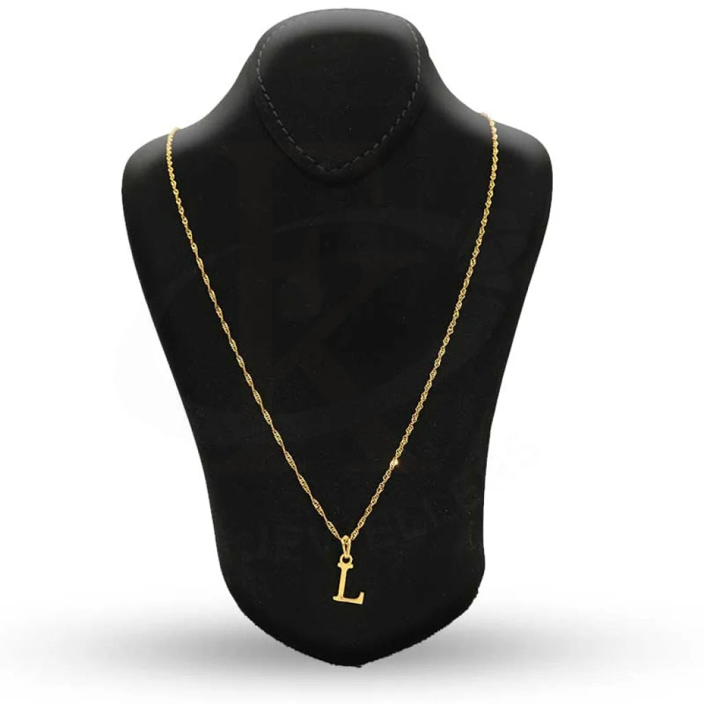 Gold Necklace (Chain With Alphabet Pendant) 22Kt - Fkjnkl22K2734 Necklaces