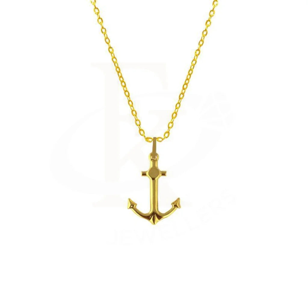 Gold Necklace (Chain With Anchor Pendant) 18Kt - Fkjnkl1642 Necklaces