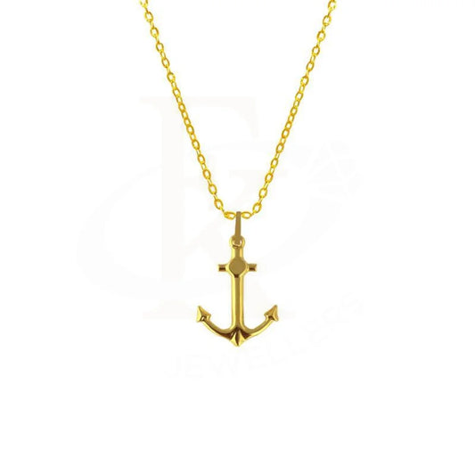 Gold Necklace (Chain With Anchor Pendant) 18Kt - Fkjnkl1642 Necklaces