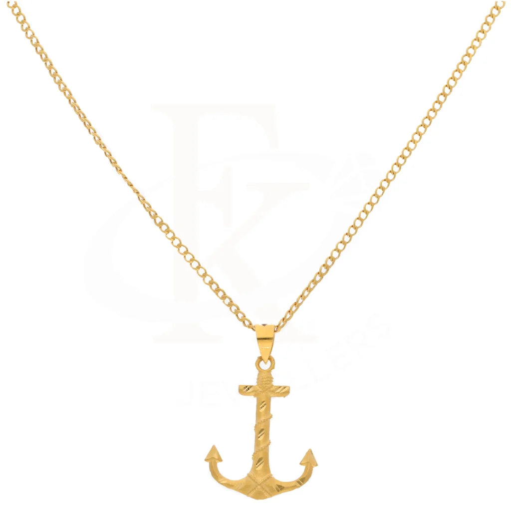 Gold Necklace (Chain With Anchor Pendant) 21Kt - Fkjnkl21K8570 Necklaces