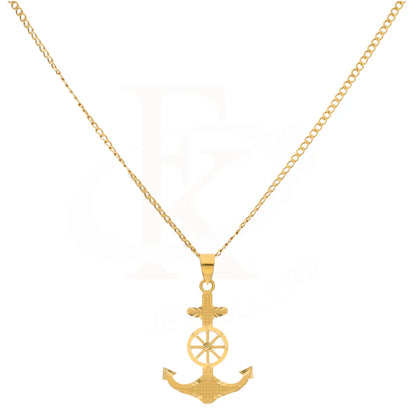 Gold Necklace (Chain With Anchor Shaped Pendant) 21Kt - Fkjnkl21K8571 Necklaces