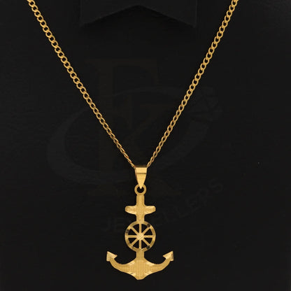 Gold Necklace (Chain With Anchor Shaped Pendant) 21Kt - Fkjnkl21K8571 Necklaces