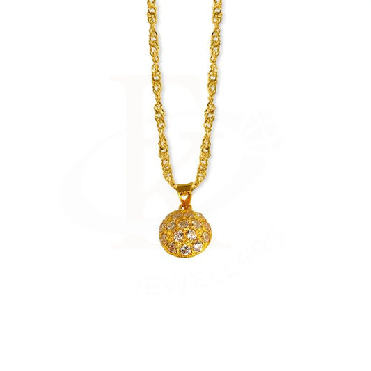 Gold Necklace (Chain With Ball Pendant) 22Kt - Fkjnkl1881 Necklaces