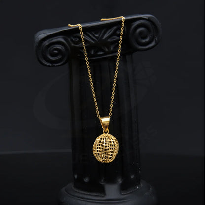 Gold Necklace (Chain With Ball Shaped Hallow Pendant) 21Kt - Fkjnkl21K7940 Necklaces