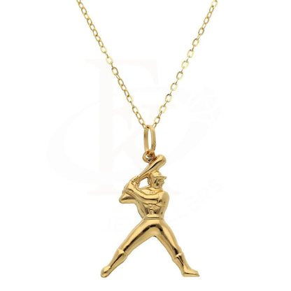 Gold Necklace (Chain With Baseball Player Pendant) 18Kt - Fkjnkl18K2494 Necklaces