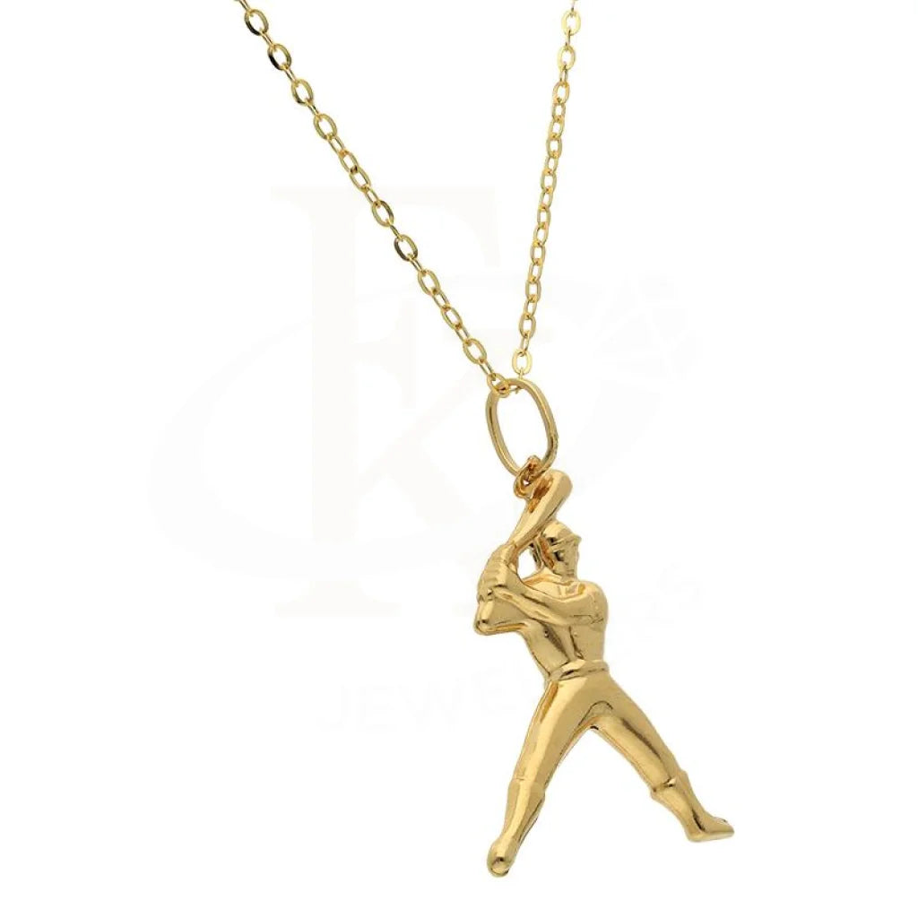 Gold Necklace (Chain With Baseball Player Pendant) 18Kt - Fkjnkl18K2494 Necklaces