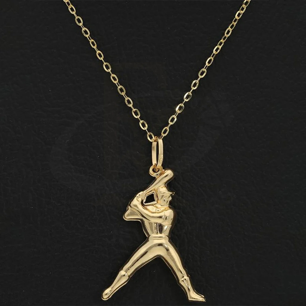 Gold Necklace (Chain With Baseball Player Pendant) 18Kt - Fkjnkl18K2494 Necklaces