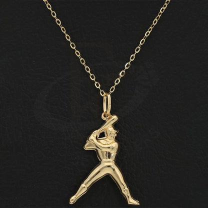 Gold Necklace (Chain With Baseball Player Pendant) 18Kt - Fkjnkl18K2494 Necklaces