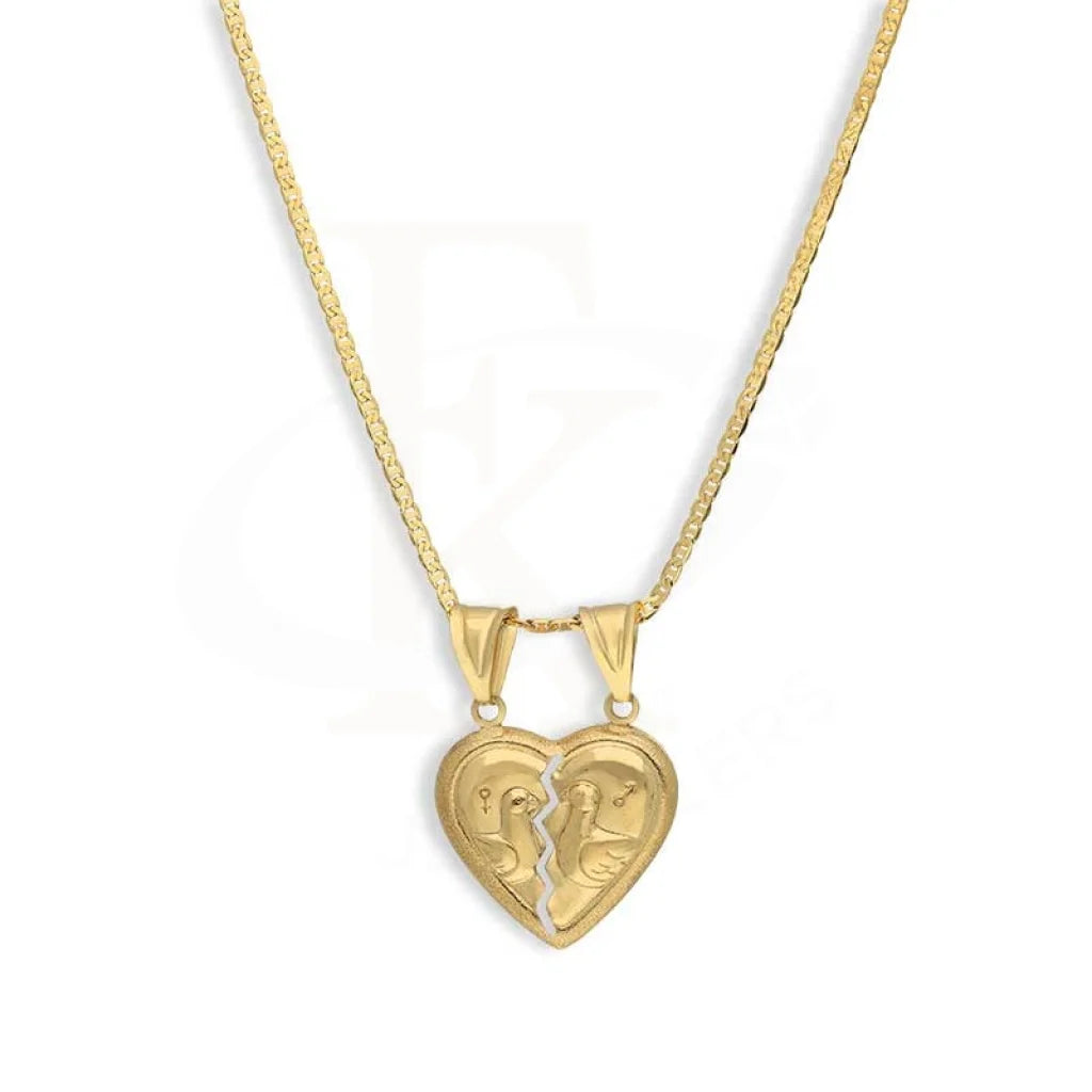 Gold Necklace (Chain With Broken Heart Pendant) 18Kt - Fkjnkl18K3137 Necklaces