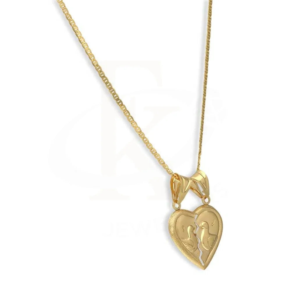 Gold Necklace (Chain With Broken Heart Pendant) 18Kt - Fkjnkl18K3137 Necklaces