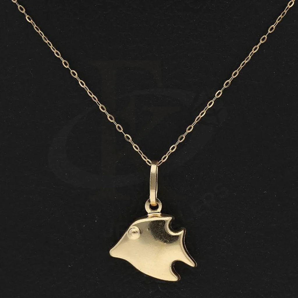 Gold Necklace (Chain With Butterfly Fish Shaped Pendant) 18Kt - Fkjnkl18K2252 Necklaces