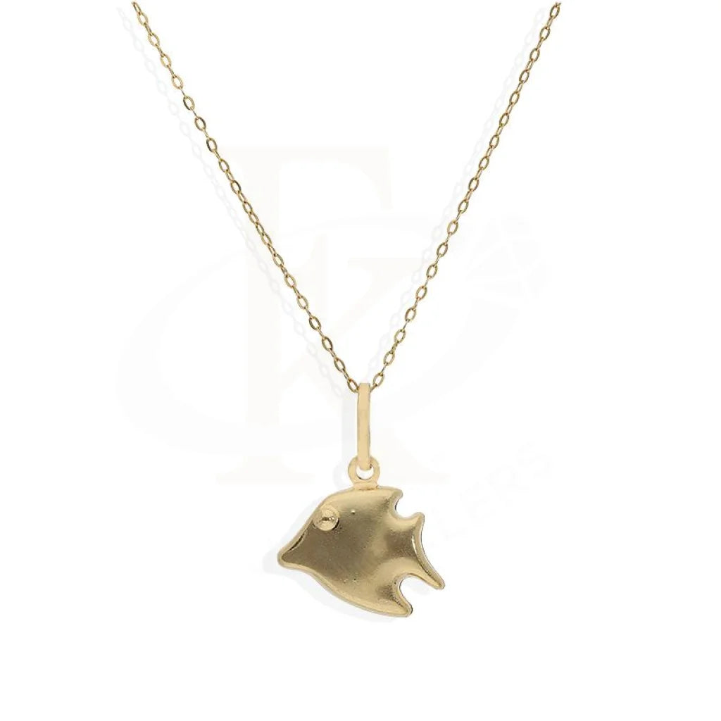 Gold Necklace (Chain With Butterfly Fish Shaped Pendant) 18Kt - Fkjnkl18K2252 Necklaces