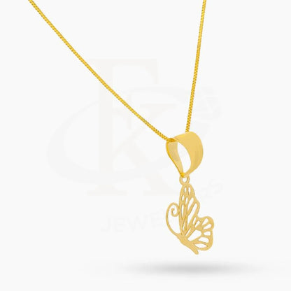 Gold Necklace (Chain With Butterfly Pendant) 18Kt - Fkjnkl18K2016 Necklaces