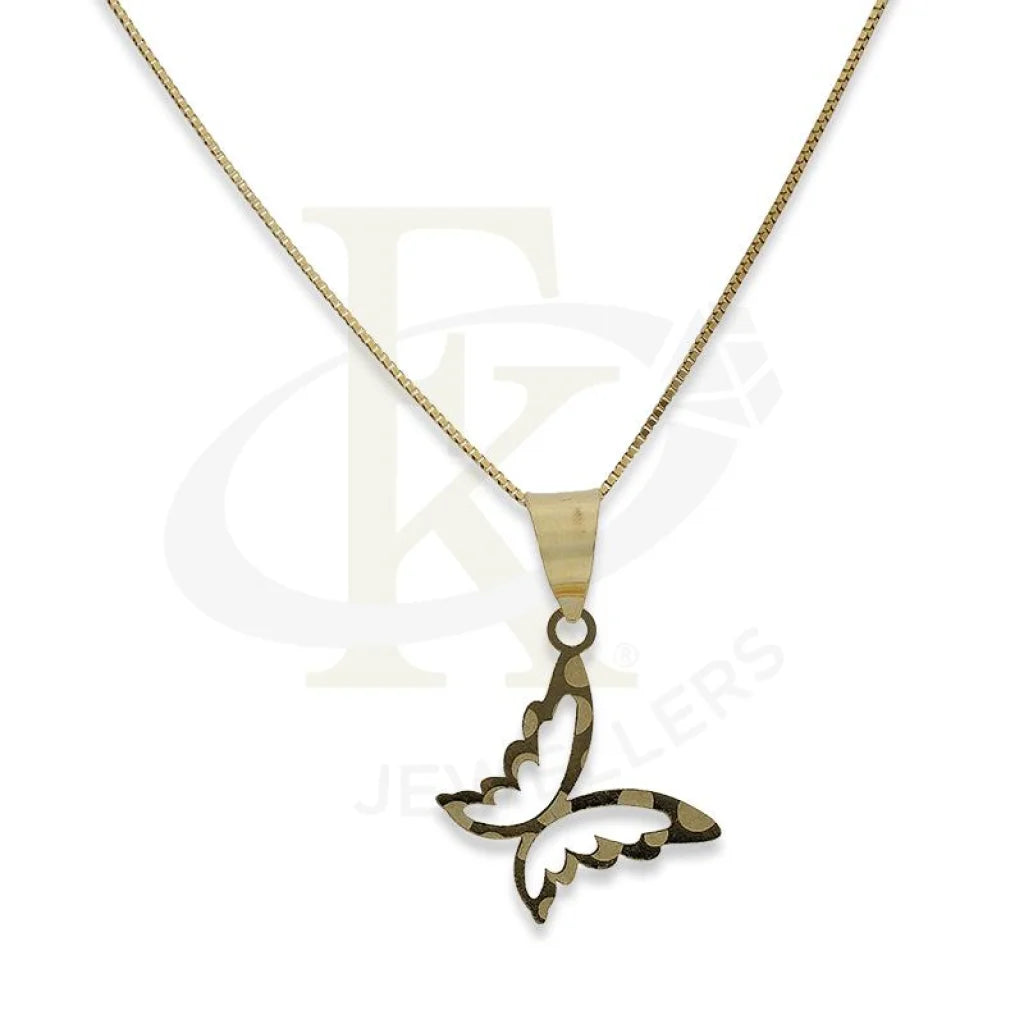 Gold Necklace (Chain With Butterfly Pendant) 18Kt - Fkjnkl18K2296 Necklaces