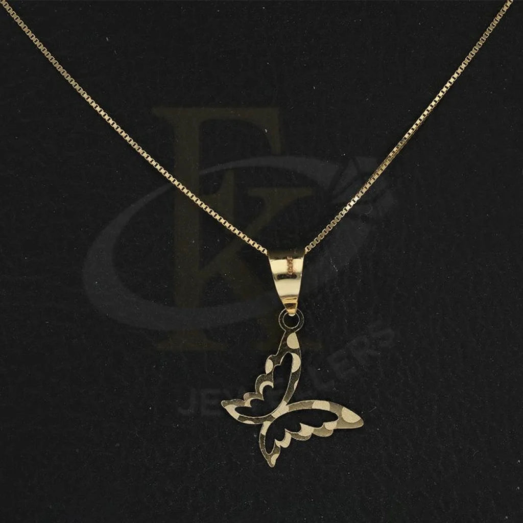 Gold Necklace (Chain With Butterfly Pendant) 18Kt - Fkjnkl18K2296 Necklaces