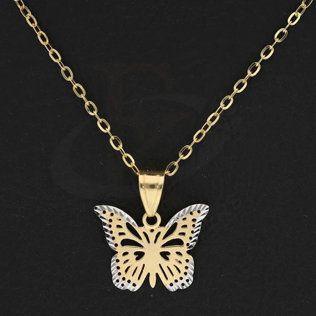 Gold Necklace (Chain With Butterfly Pendant) 18Kt - Fkjnkl18K2352 Necklaces