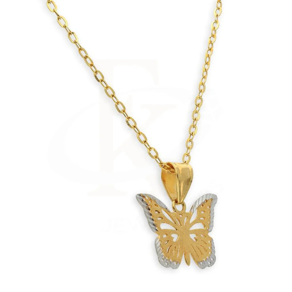 Gold Necklace (Chain With Butterfly Pendant) 18Kt - Fkjnkl18K2352 Necklaces