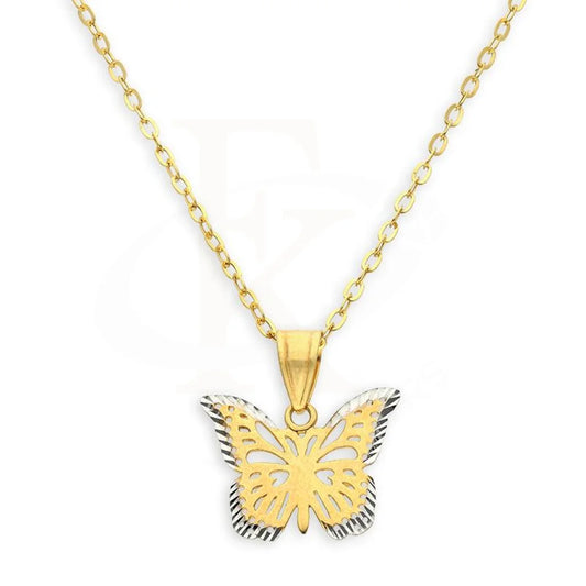 Gold Necklace (Chain With Butterfly Pendant) 18Kt - Fkjnkl18K2352 Necklaces