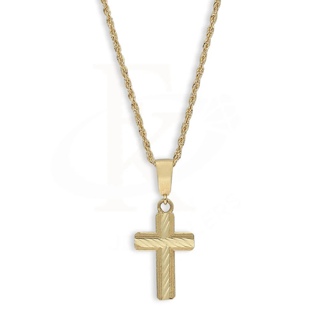 Gold Necklace (Chain With Cross Pendant) 18Kt - Fkjnkl18K5452 Necklaces